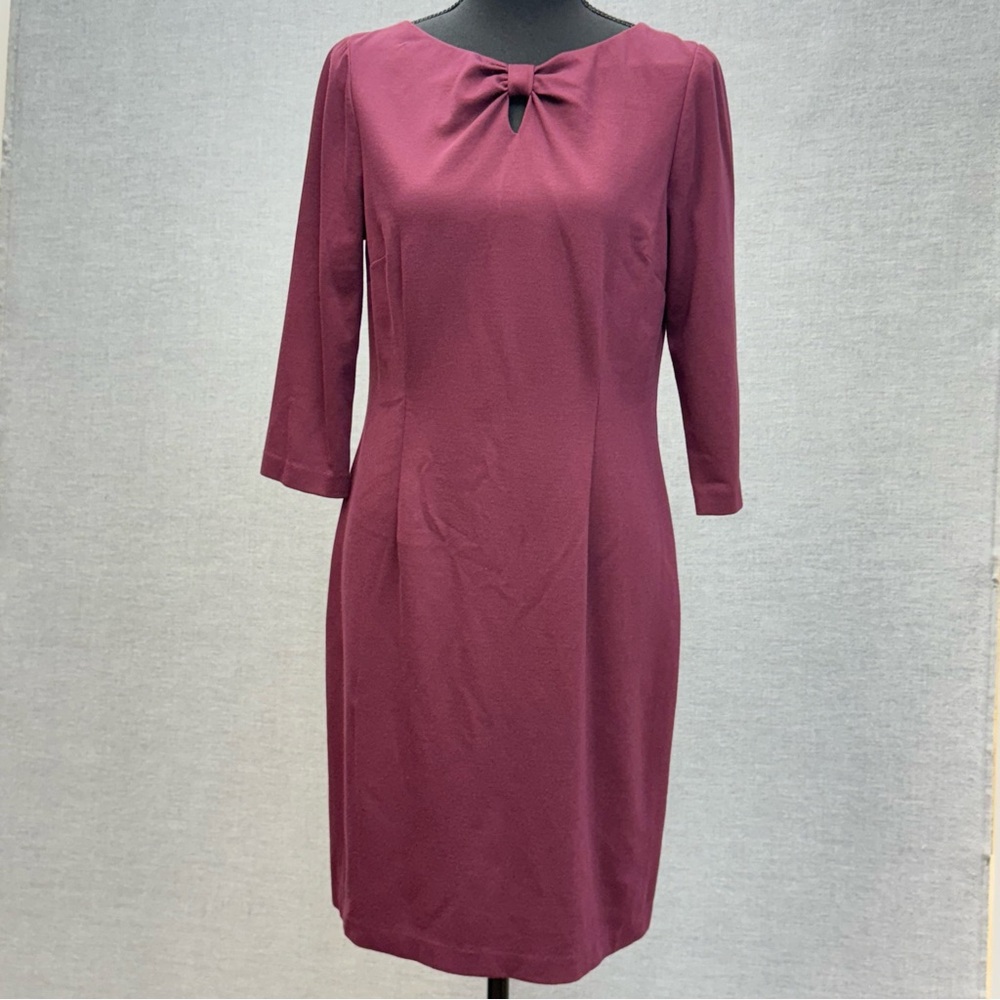 Talbots Sheath Dress Burgandy Size 6P READ
